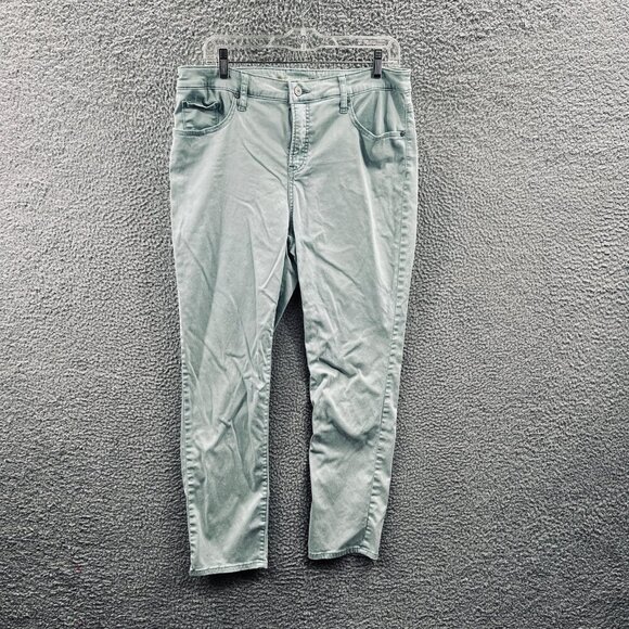 Chicos Womens So‎ Slimming Jeans 12R Light Green Girlfriend Slim Leg Ankle Pants - Picture 1 of 10